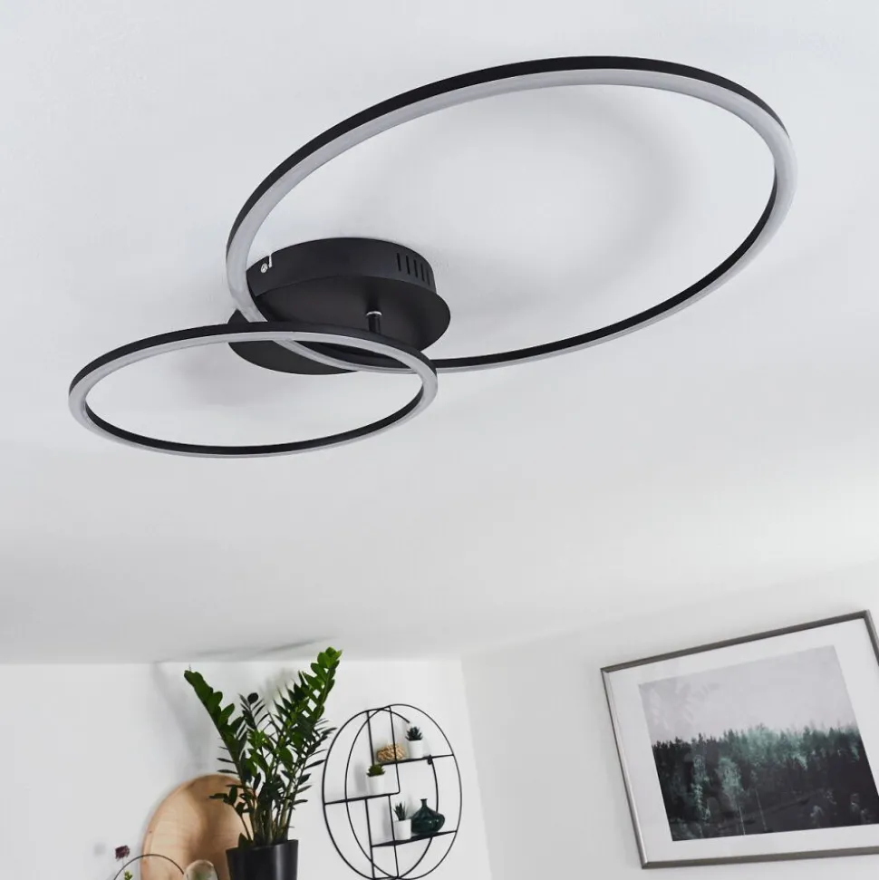 Plafonnier Johsa Led Noir, 2 Lumieres