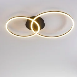 Plafonnier Johsa Led Noir, 2 Lumieres