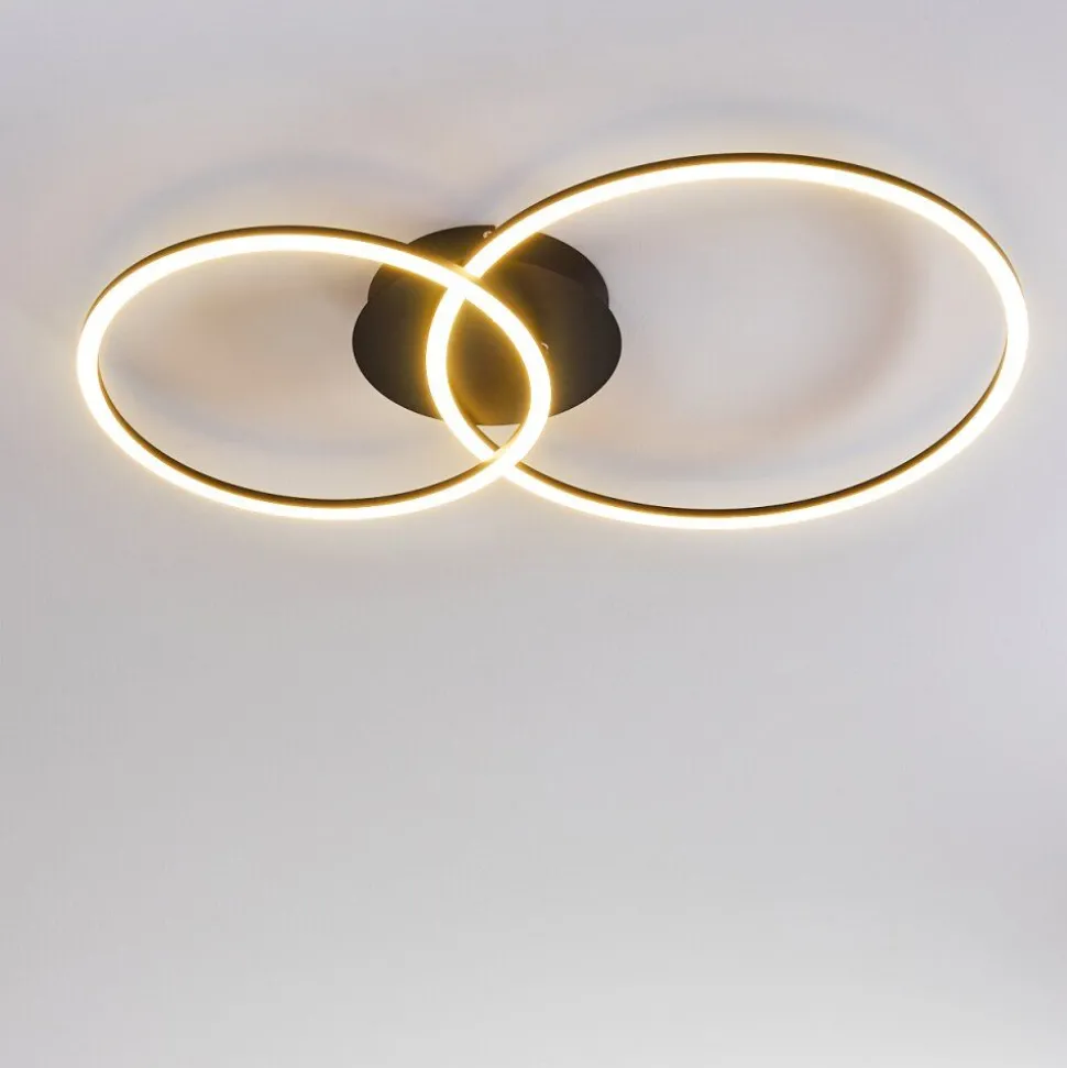 Plafonnier Johsa Led Noir, 2 Lumieres