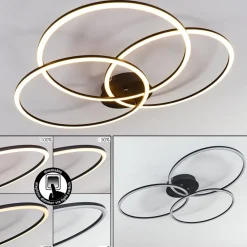 Plafonnier Johsa Led Noir, 3 Lumieres