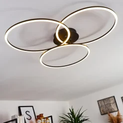 Plafonnier Johsa Led Noir, 3 Lumieres
