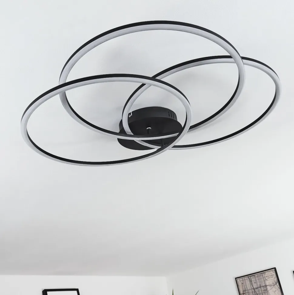 Plafonnier Johsa Led Noir, 3 Lumieres