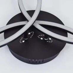 Plafonnier Johsa Led Noir, 3 Lumieres