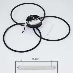 Plafonnier Johsa Led Noir, 3 Lumieres
