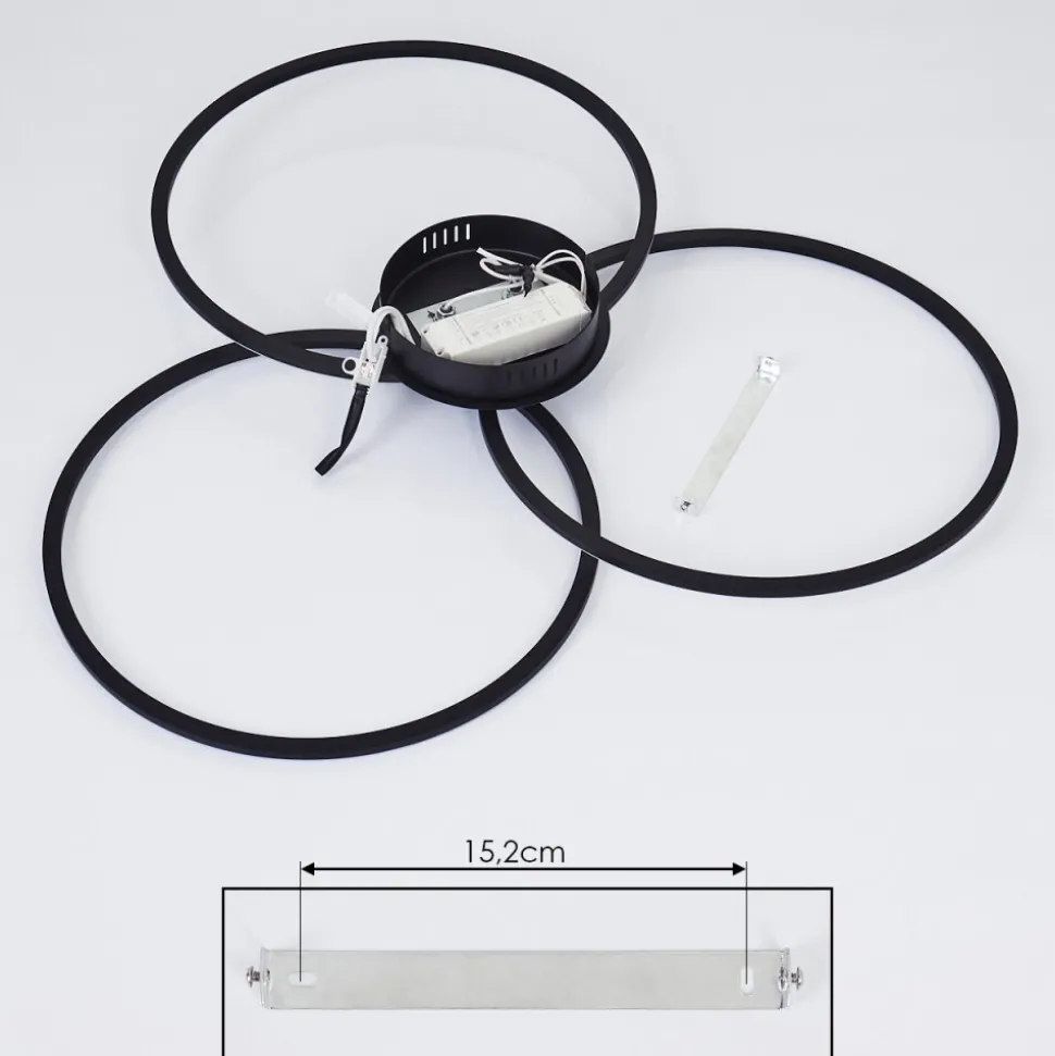 Plafonnier Johsa Led Noir, 3 Lumieres