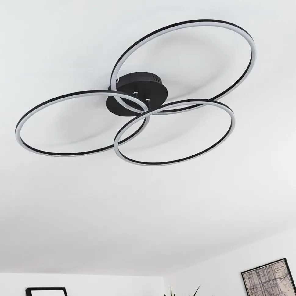 Plafonnier Johsa Led Noir, 3 Lumieres