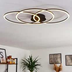 Plafonnier Johsa Led Noir, 3 Lumieres