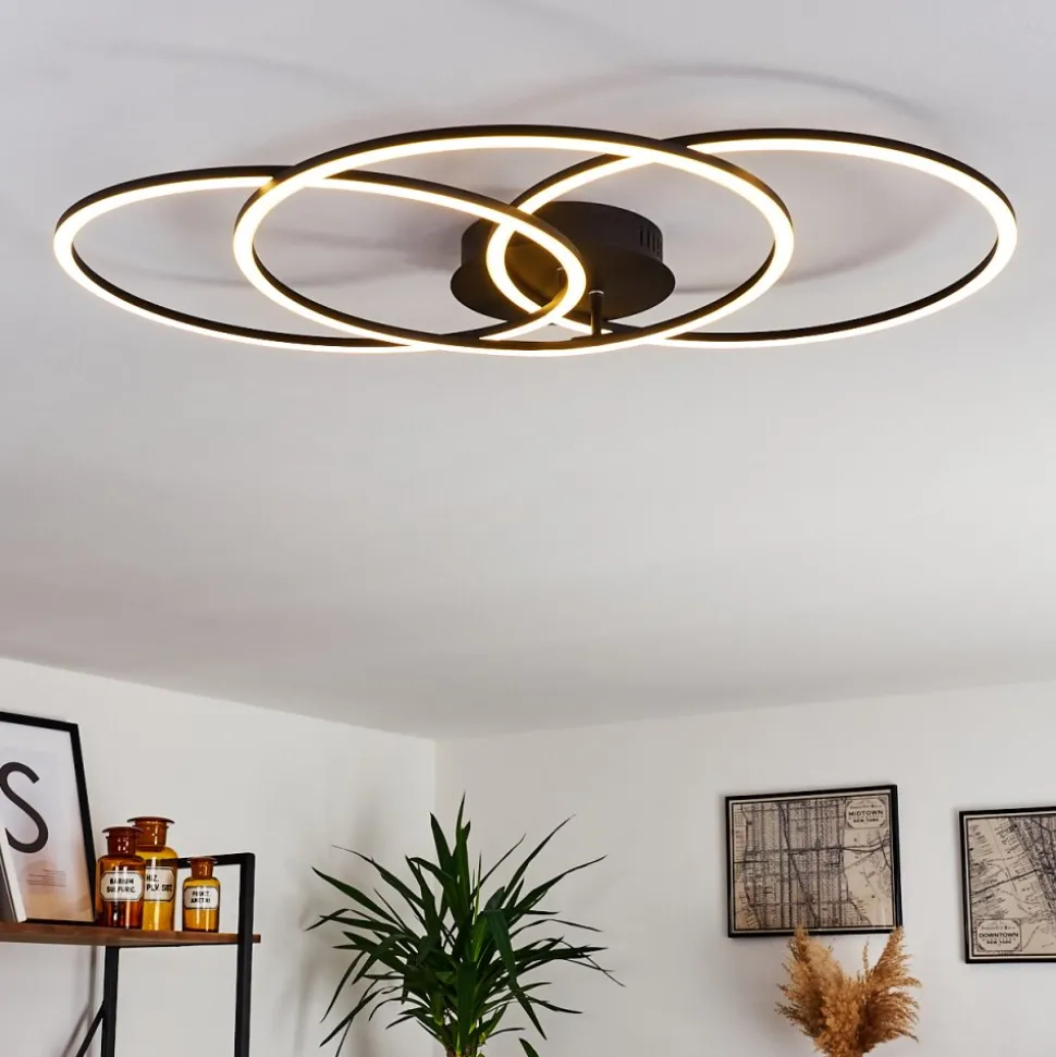 Plafonnier Johsa Led Noir, 3 Lumieres