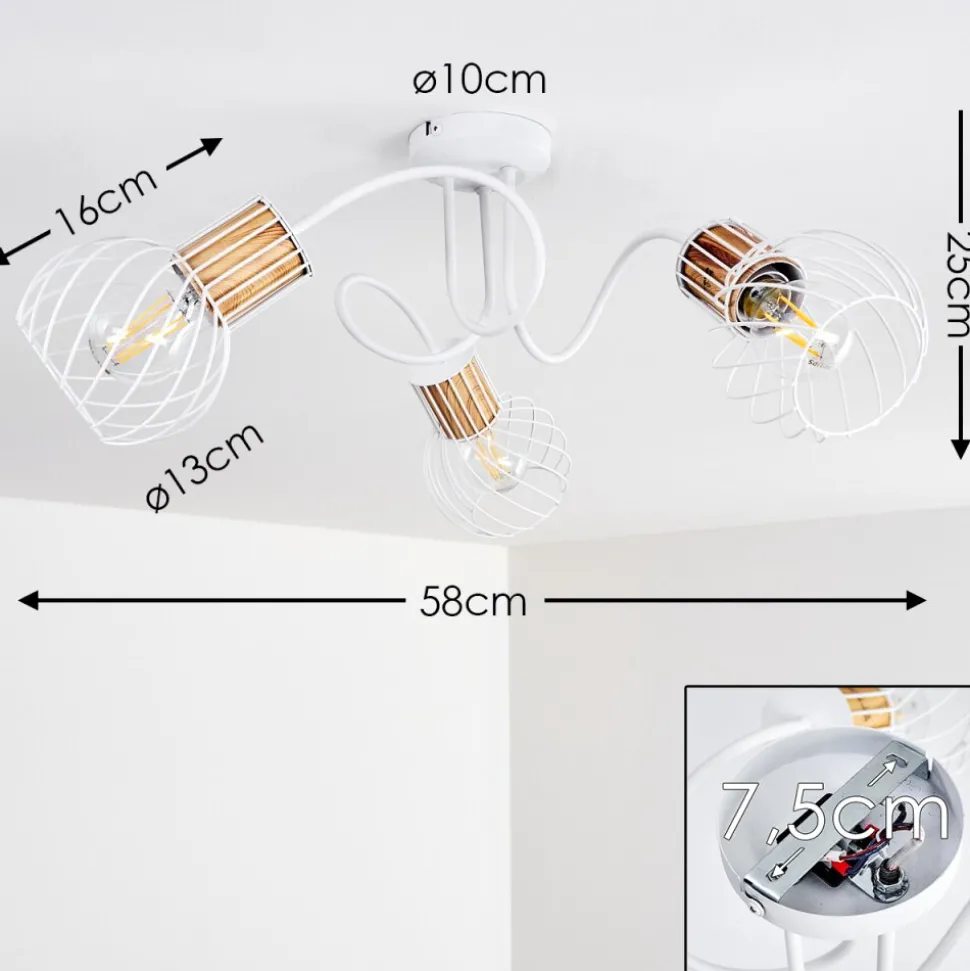 Plafonnier Koler Blanc, 3 Lumieres