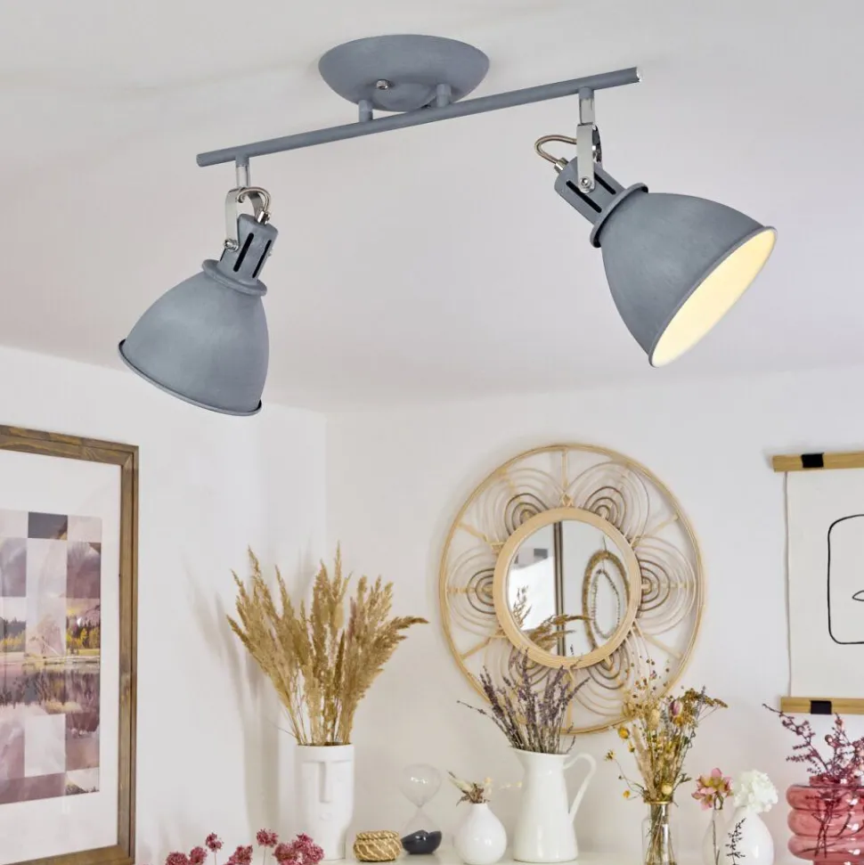 Plafonnier Koppom Bleu, Gris, 2 Lumieres