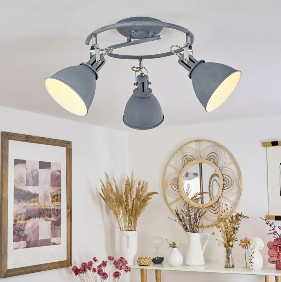 Plafonnier Koppom Bleu, Gris, 3 Lumieres