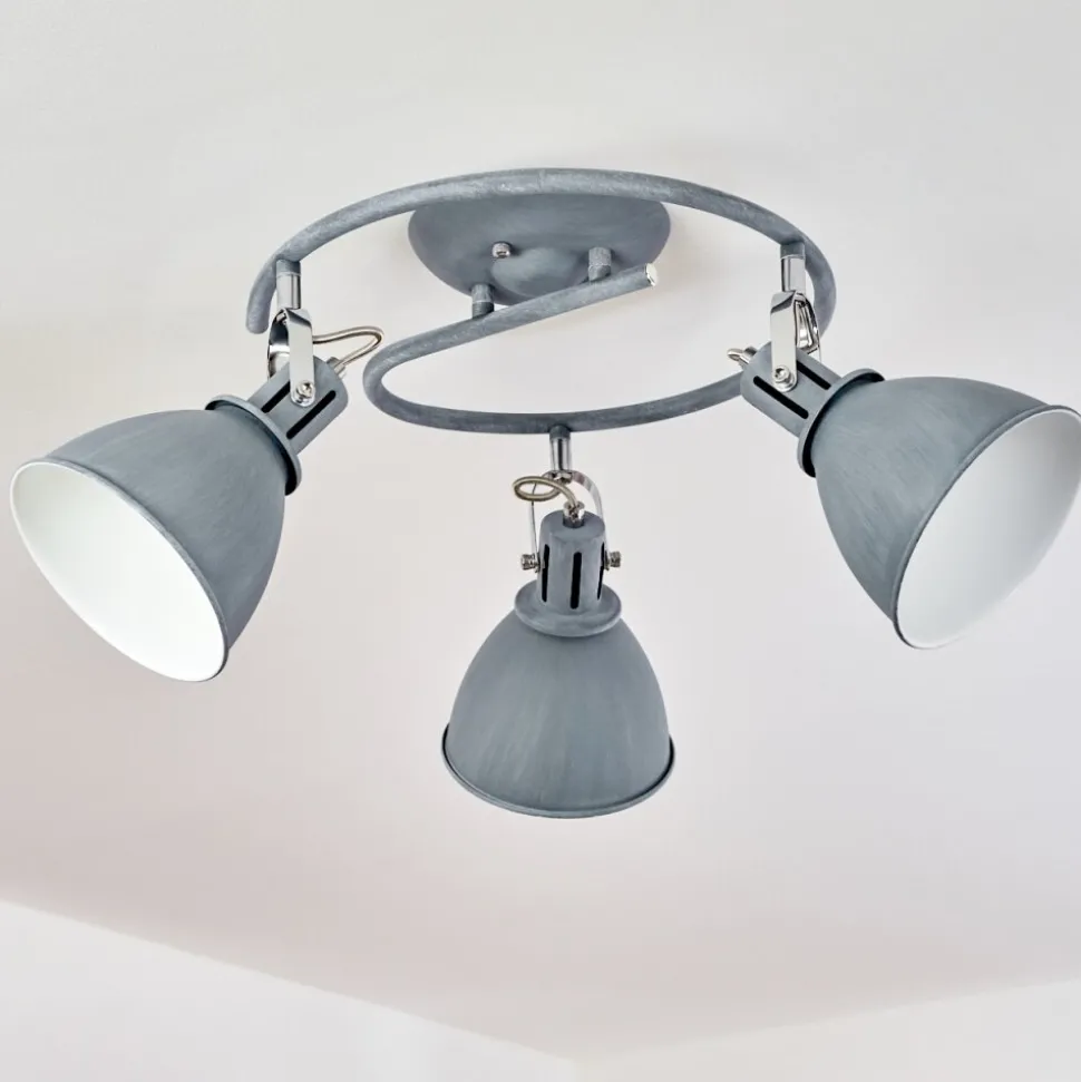 Plafonnier Koppom Bleu, Gris, 3 Lumieres