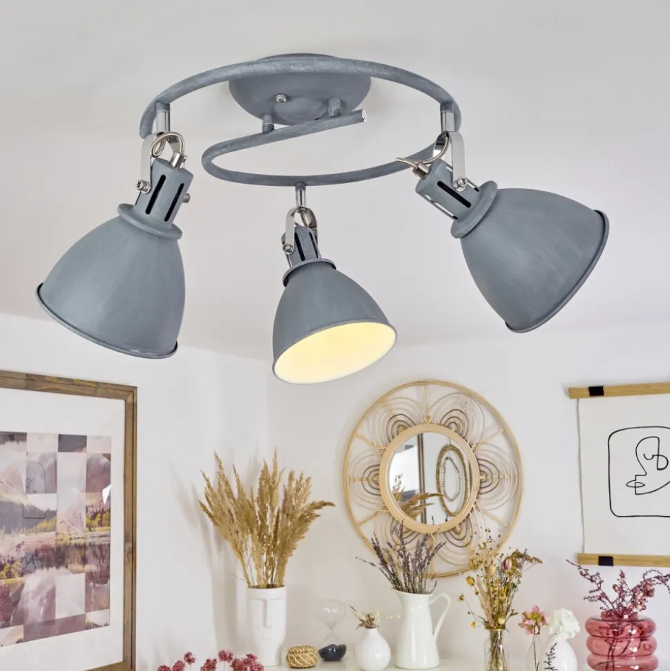 Plafonnier Koppom Bleu, Gris, 3 Lumieres
