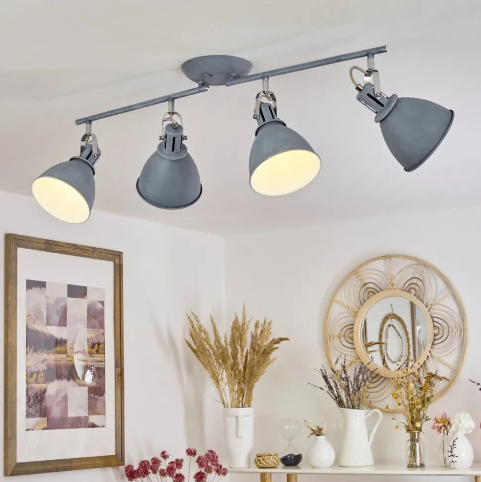 Plafonnier Koppom Bleu, Gris, 4 Lumieres