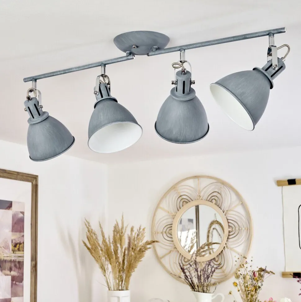 Plafonnier Koppom Bleu, Gris, 4 Lumieres