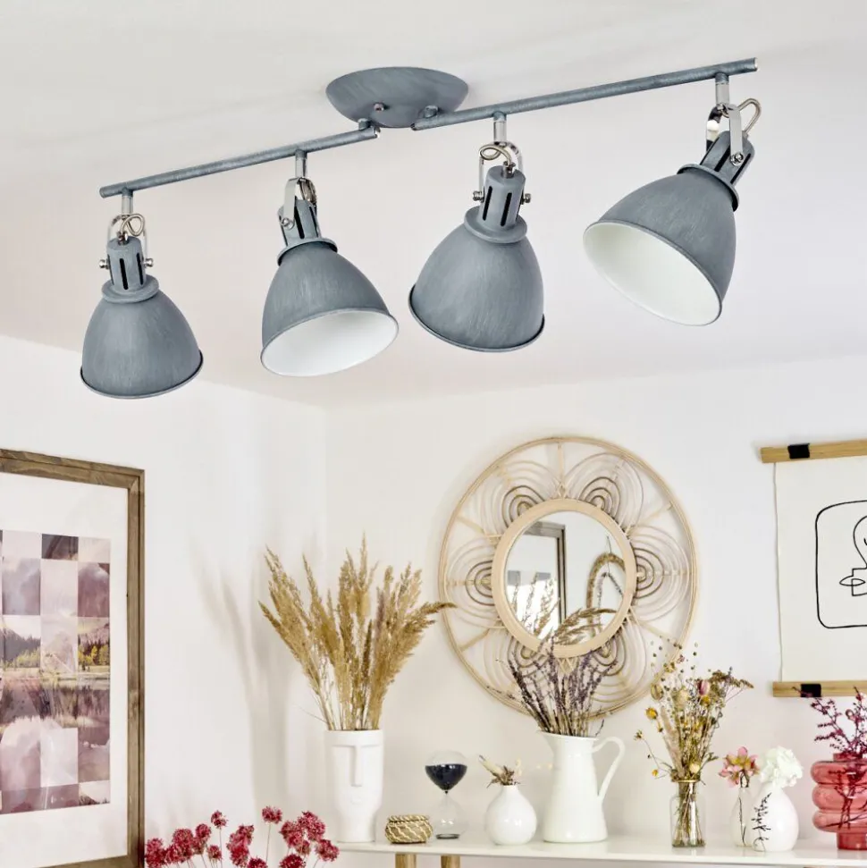 Plafonnier Koppom Bleu, Gris, 4 Lumieres