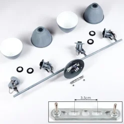 Plafonnier Koppom Bleu, Gris, 4 Lumieres