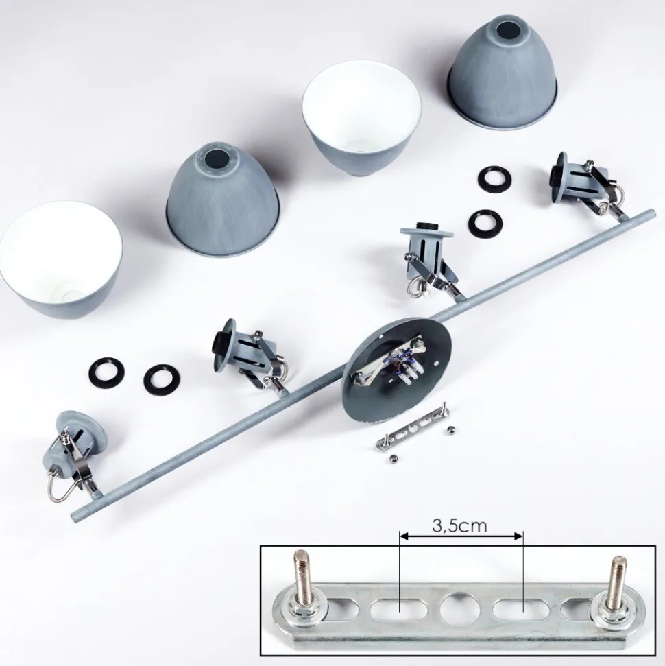 Plafonnier Koppom Bleu, Gris, 4 Lumieres