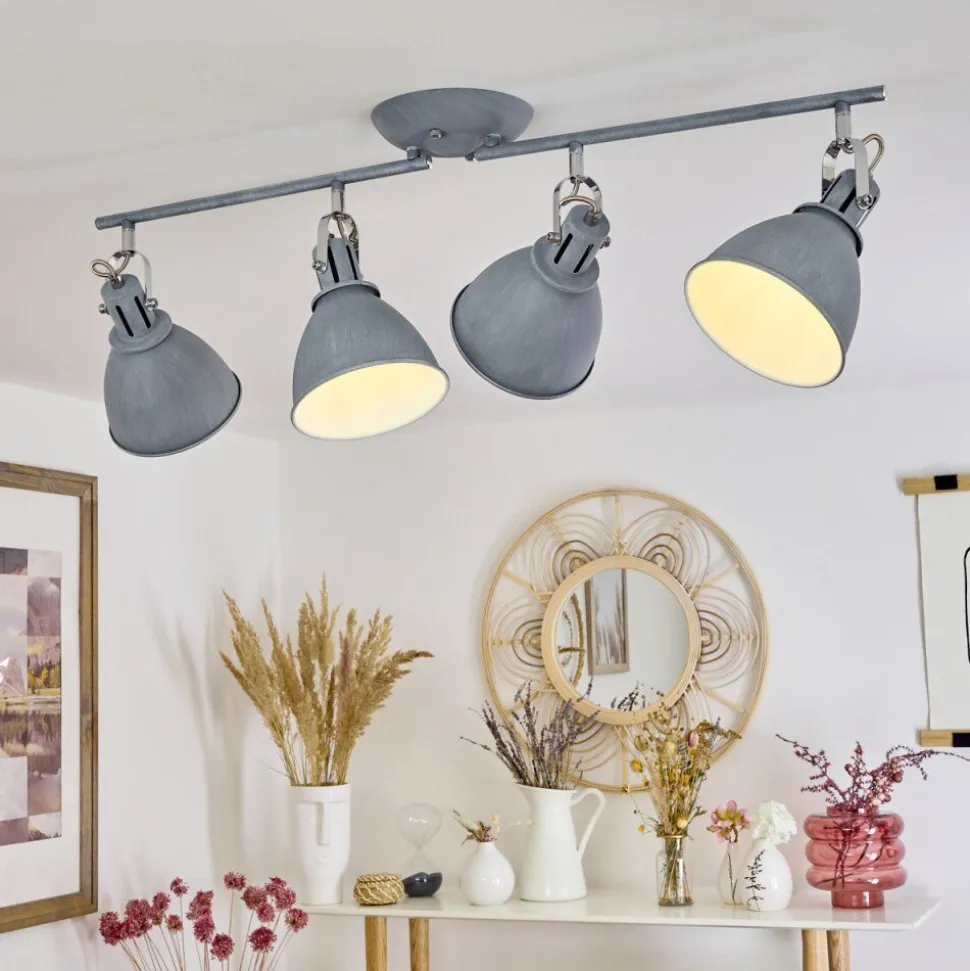 Plafonnier Koppom Bleu, Gris, 4 Lumieres