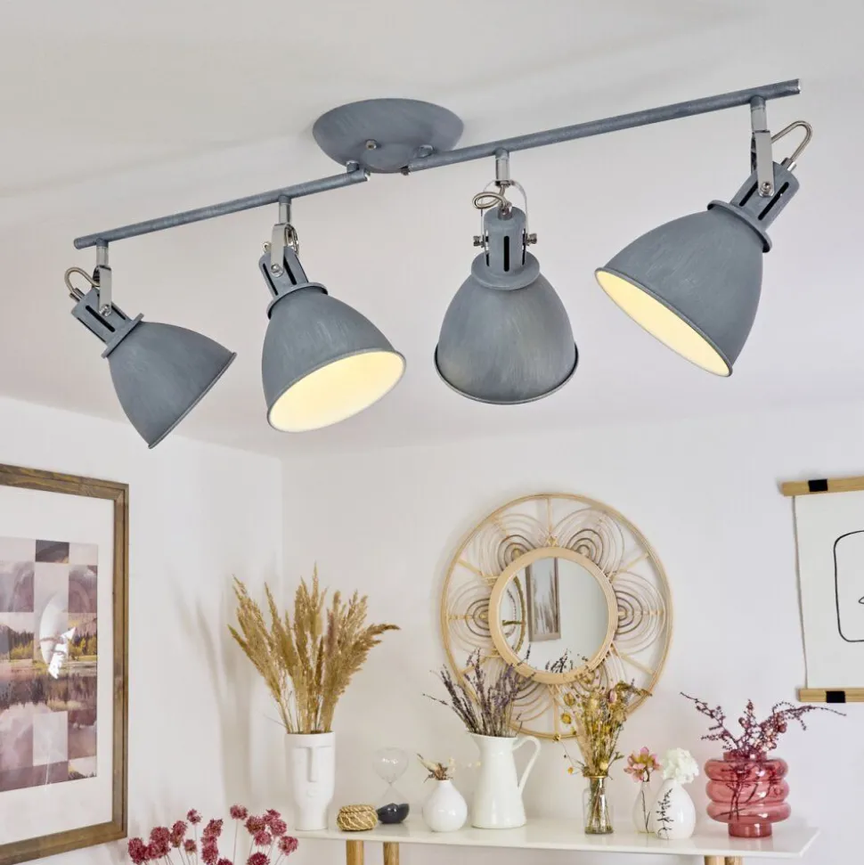 Plafonnier Koppom Bleu, Gris, 4 Lumieres