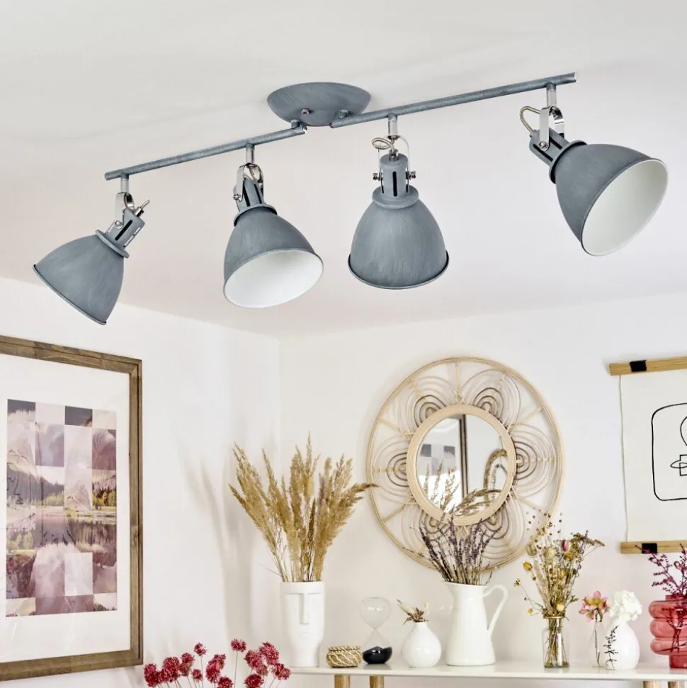 Plafonnier Koppom Bleu, Gris, 4 Lumieres
