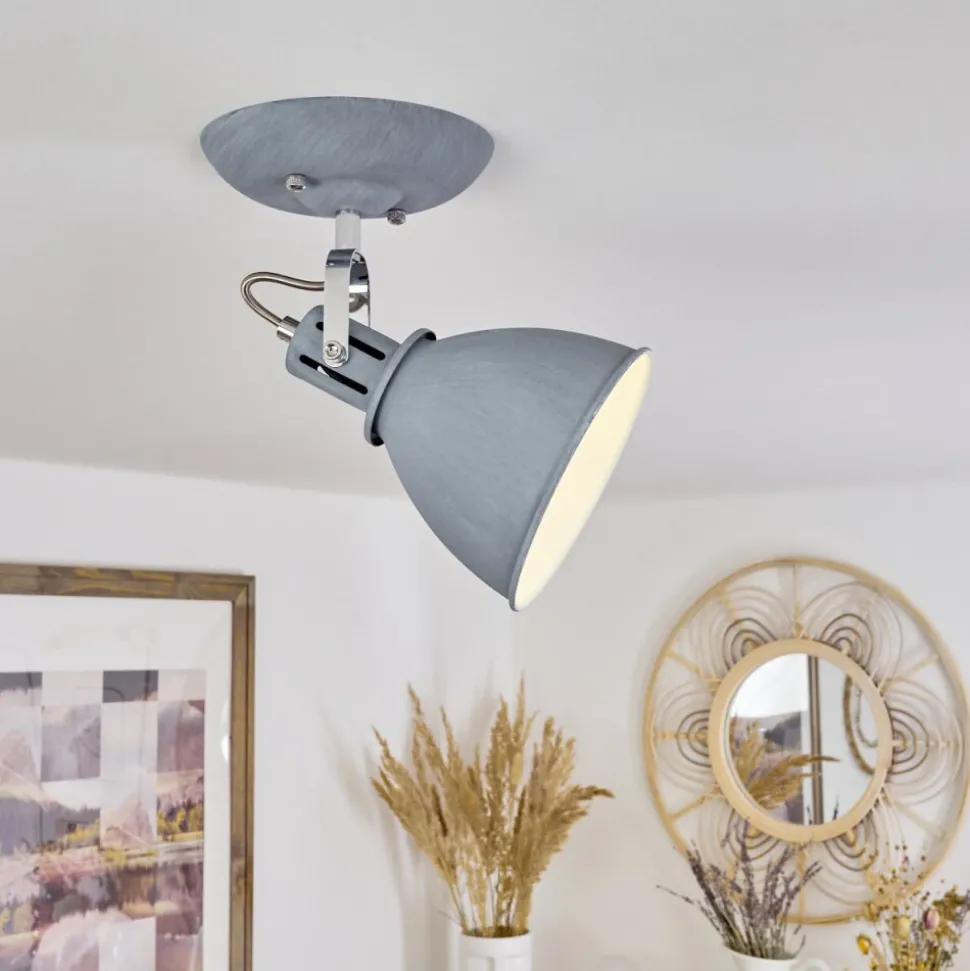 Plafonnier Koppom Chrome, Gris, 1 Lumiere
