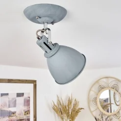 Plafonnier Koppom Chrome, Gris, 1 Lumiere