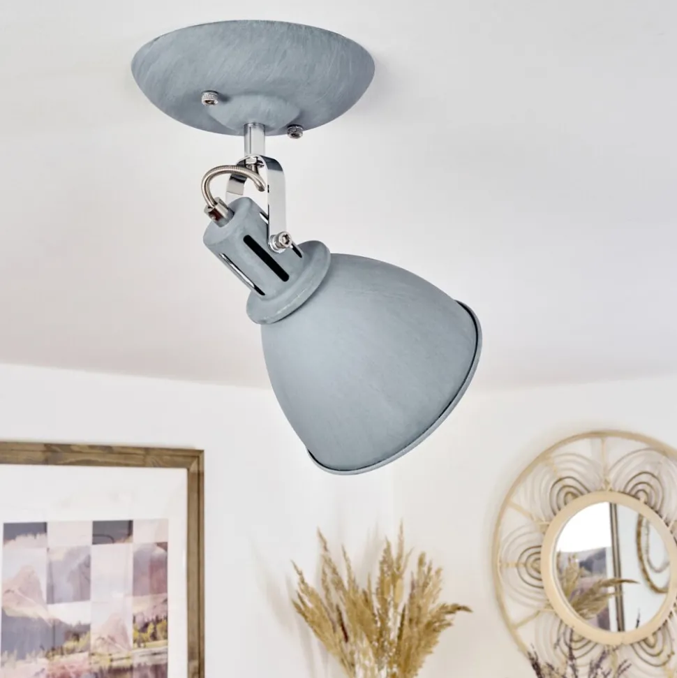 Plafonnier Koppom Chrome, Gris, 1 Lumiere