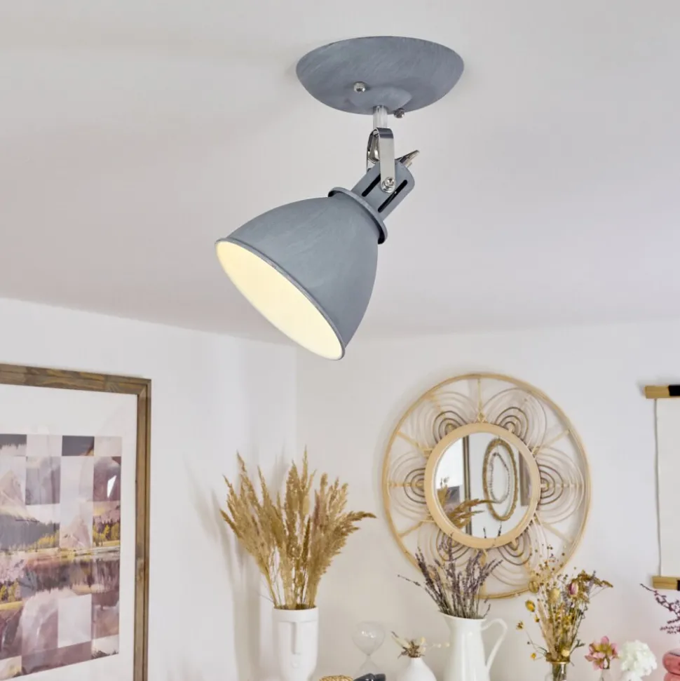 Plafonnier Koppom Chrome, Gris, 1 Lumiere
