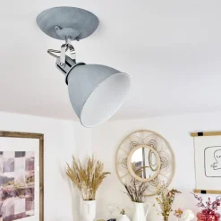 Plafonnier Koppom Chrome, Gris, 1 Lumiere