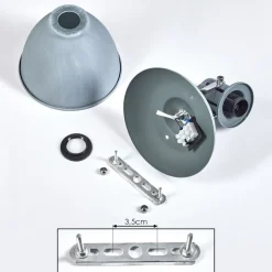 Plafonnier Koppom Chrome, Gris, 1 Lumiere