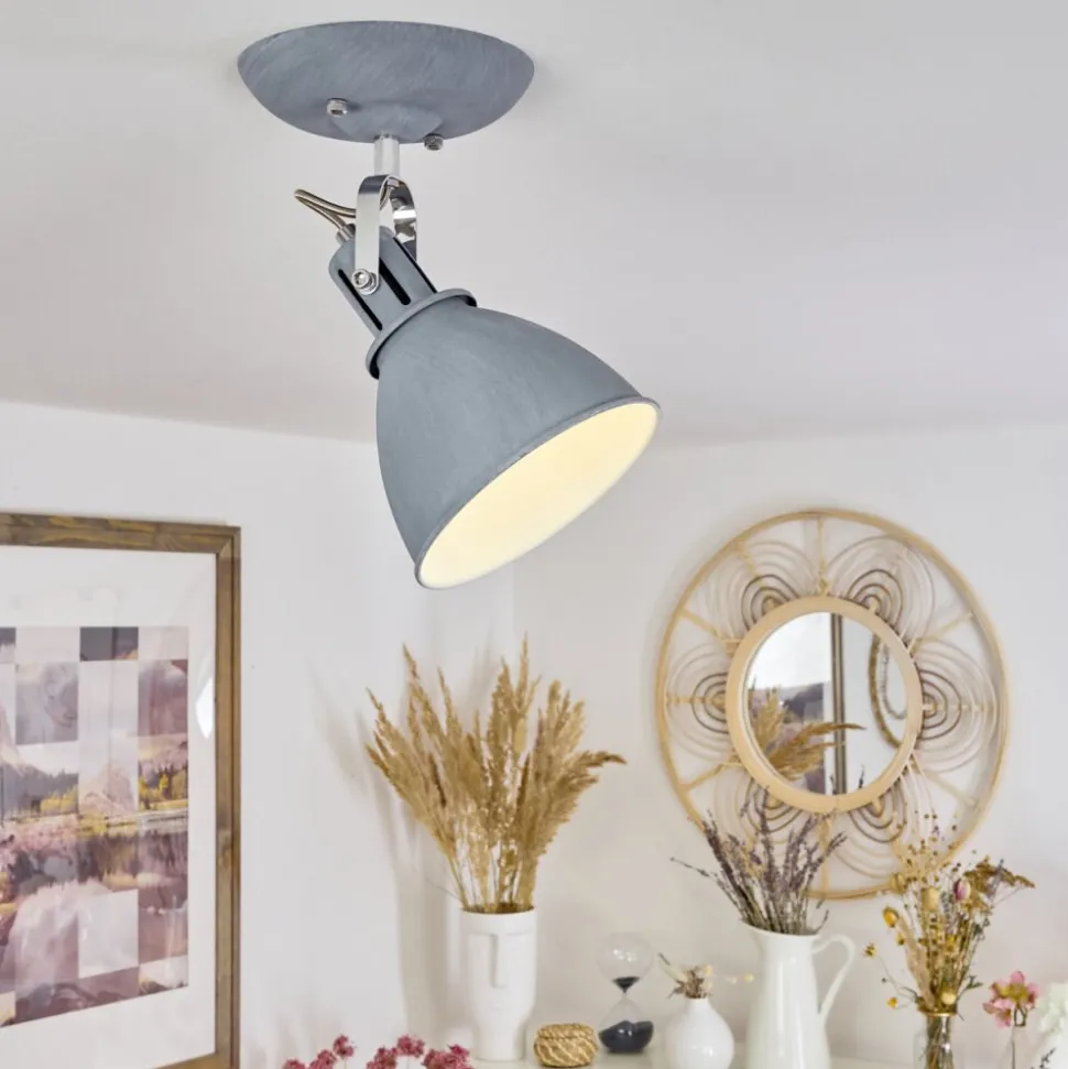 Plafonnier Koppom Chrome, Gris, 1 Lumiere