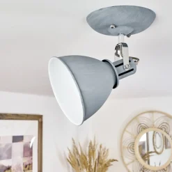 Plafonnier Koppom Chrome, Gris, 1 Lumiere