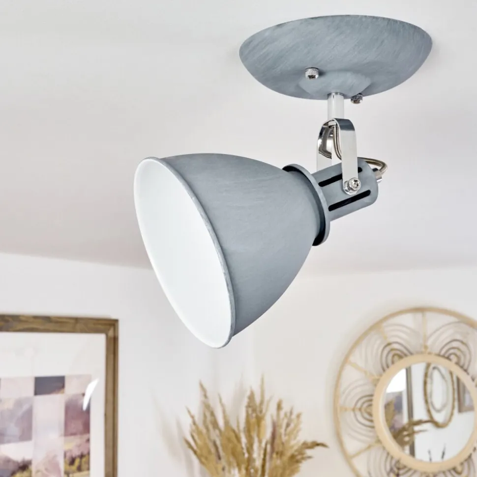 Plafonnier Koppom Chrome, Gris, 1 Lumiere