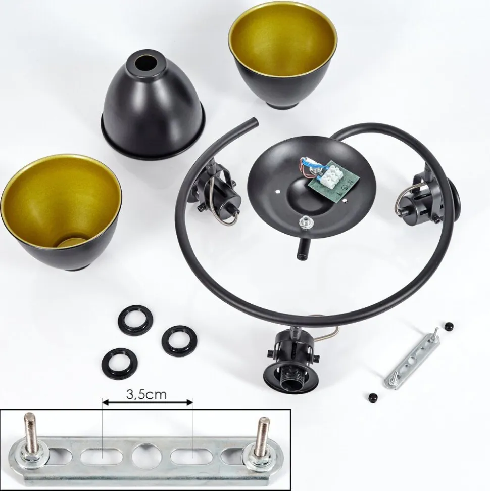 Plafonnier Koppom Noir, 3 Lumieres