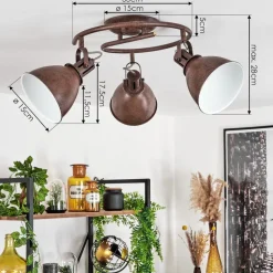 Plafonnier Koppom Rouille, 3 Lumieres