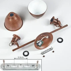 Plafonnier Koppom Rouille, 2 Lumieres