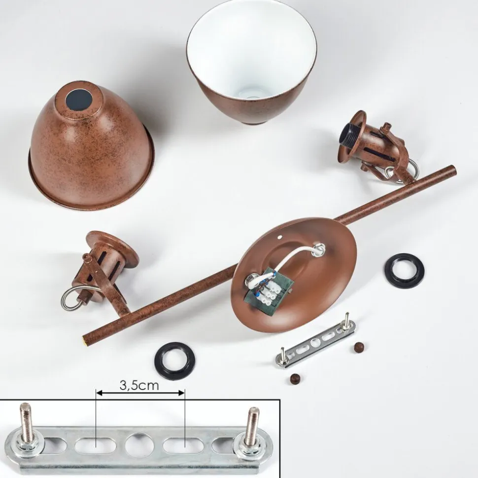 Plafonnier Koppom Rouille, 2 Lumieres