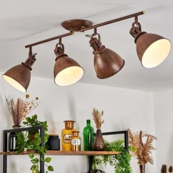 Plafonnier Koppom Rouille, 4 Lumieres