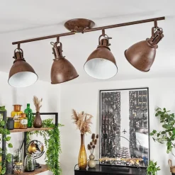 Plafonnier Koppom Rouille, 4 Lumieres