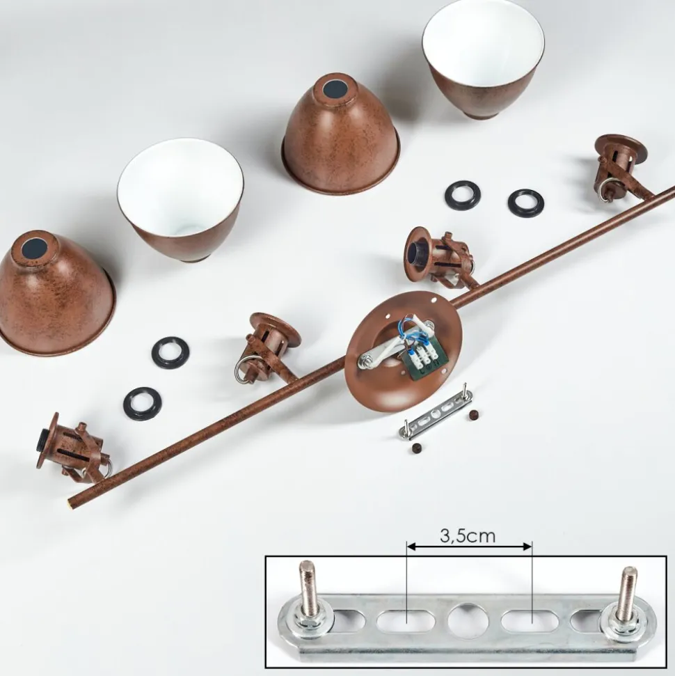 Plafonnier Koppom Rouille, 4 Lumieres