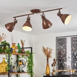 Plafonnier Koppom Rouille, 4 Lumieres