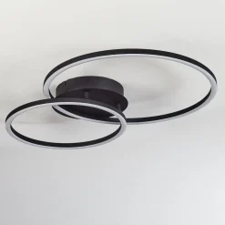 Plafonnier Korca Led Noir, 1 Lumiere
