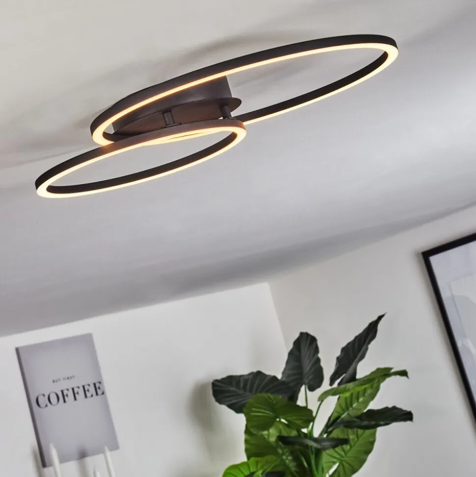 Plafonnier Korca Led Noir, 1 Lumiere