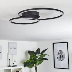 Plafonnier Korca Led Noir, 1 Lumiere