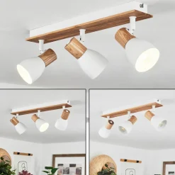Plafonnier Kouek Ecru, Blanc, 3 Lumieres