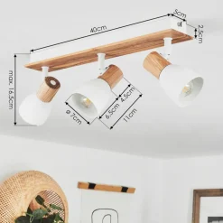 Plafonnier Kouek Ecru, Blanc, 3 Lumieres
