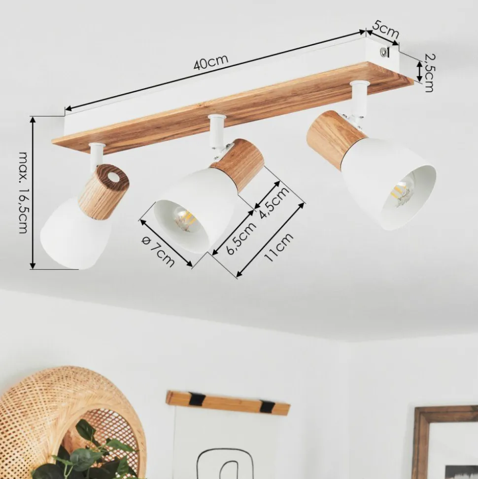 Plafonnier Kouek Ecru, Blanc, 3 Lumieres