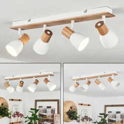 Plafonnier Kouek Ecru, Blanc, 4 Lumieres