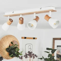 Plafonnier Kouek Ecru, Blanc, 4 Lumieres